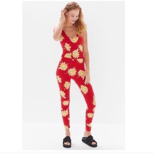 MOTEL Sunflower🌻 Red Scoop Back Jumpsuit